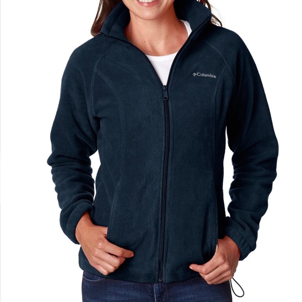 Columbia Benton Springs Full Zip Fleece Jacket EUC Womens Coat Blue